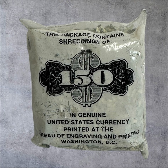 Bureau of Engraving and Printing Washington DC Shredded Money Souvenir $150